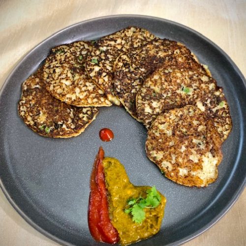 Cauliflower mini pancakes recipe