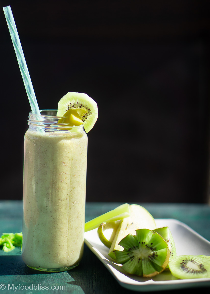 Refreshing Celery with Pear Smoothie - MY FOOD BLISS