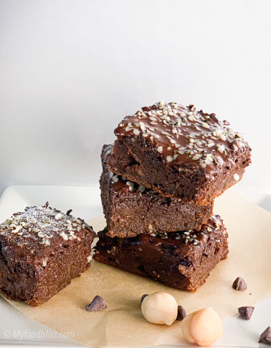 Healthy Avocado Chickpea Ragi Brownies- vegan, gluten-free.