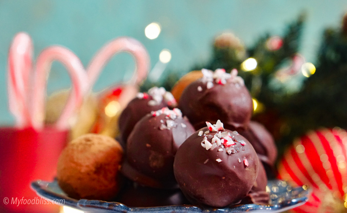 Candy Cane Millet Chocolate Truffles- Plant-based, gluten free