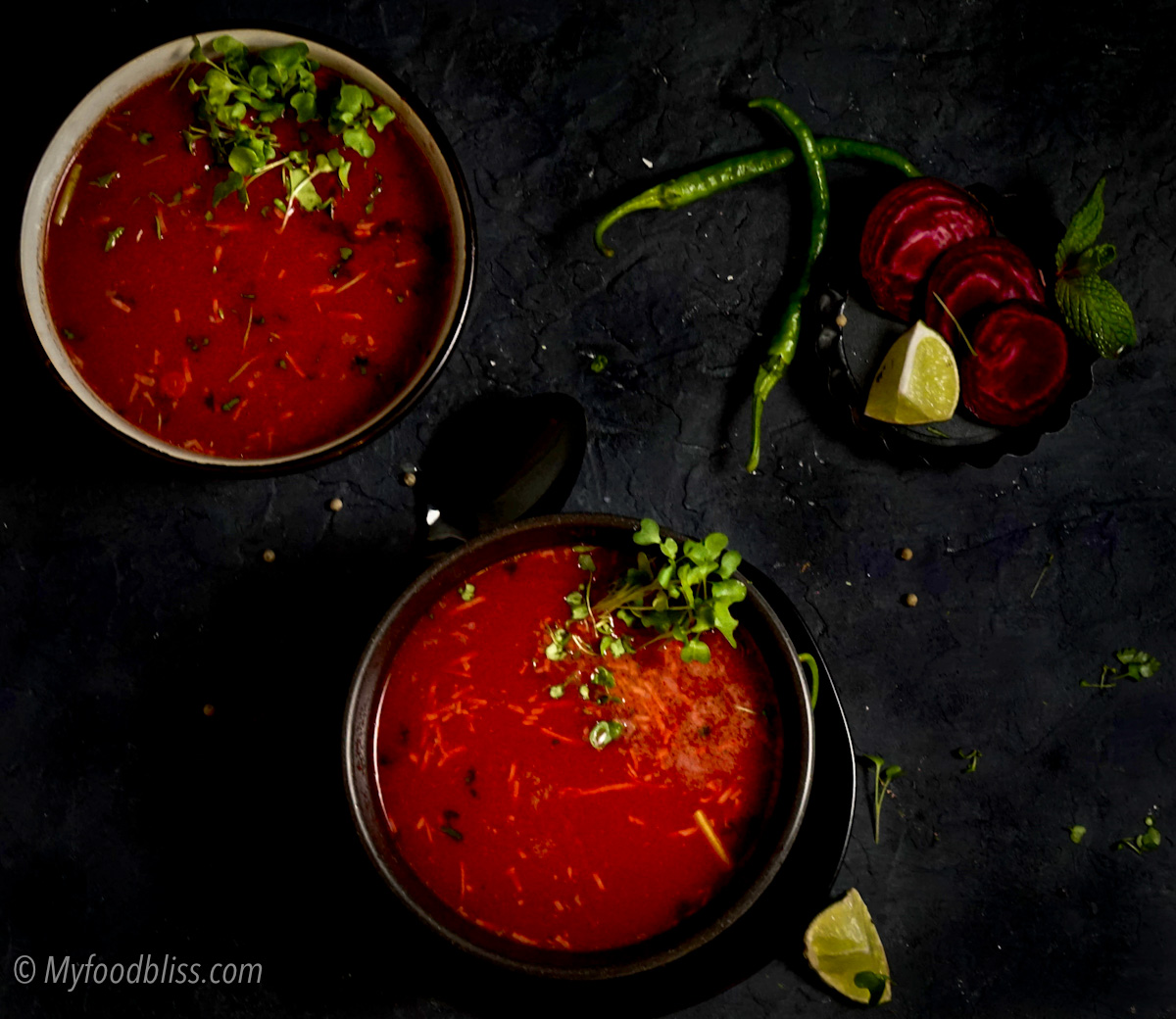 Beetroot lemongrass soup with tofu- vegan, gluten free