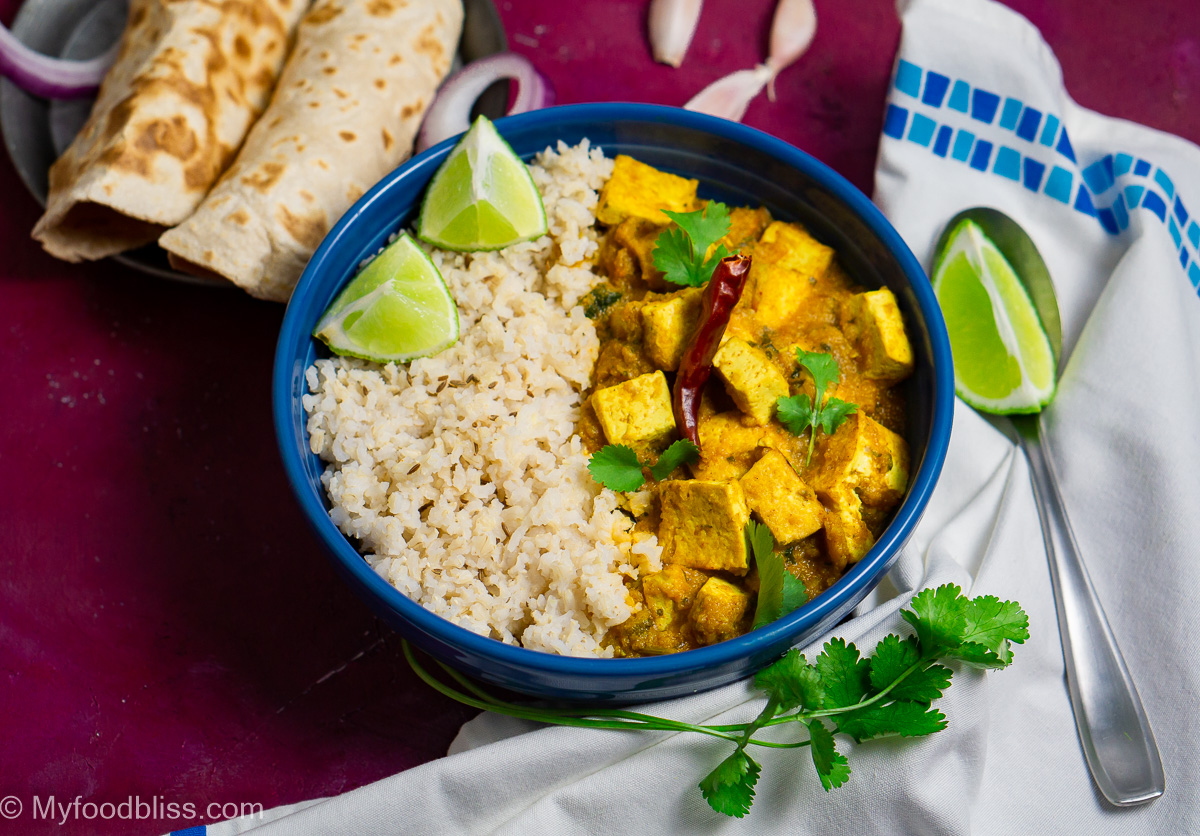 Creamy Cauliflower Tofu curry- vegan, gluten free.