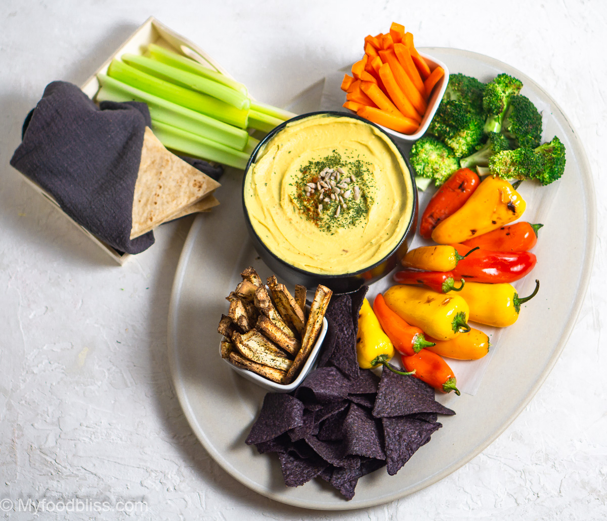 No oil, Veggie Loaded Dip- vegan, gluten and nut free. - MY FOOD BLISS