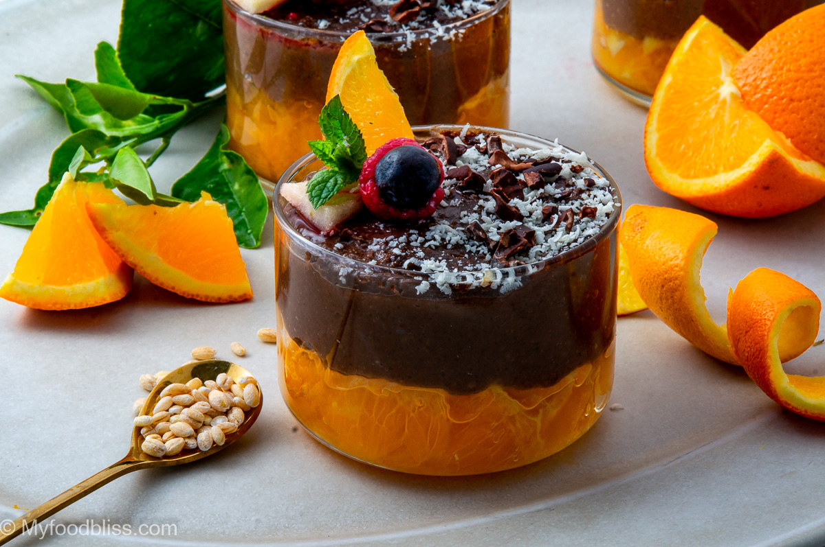 Barley Choco-Orange Pudding- Vegan, no refined sugar