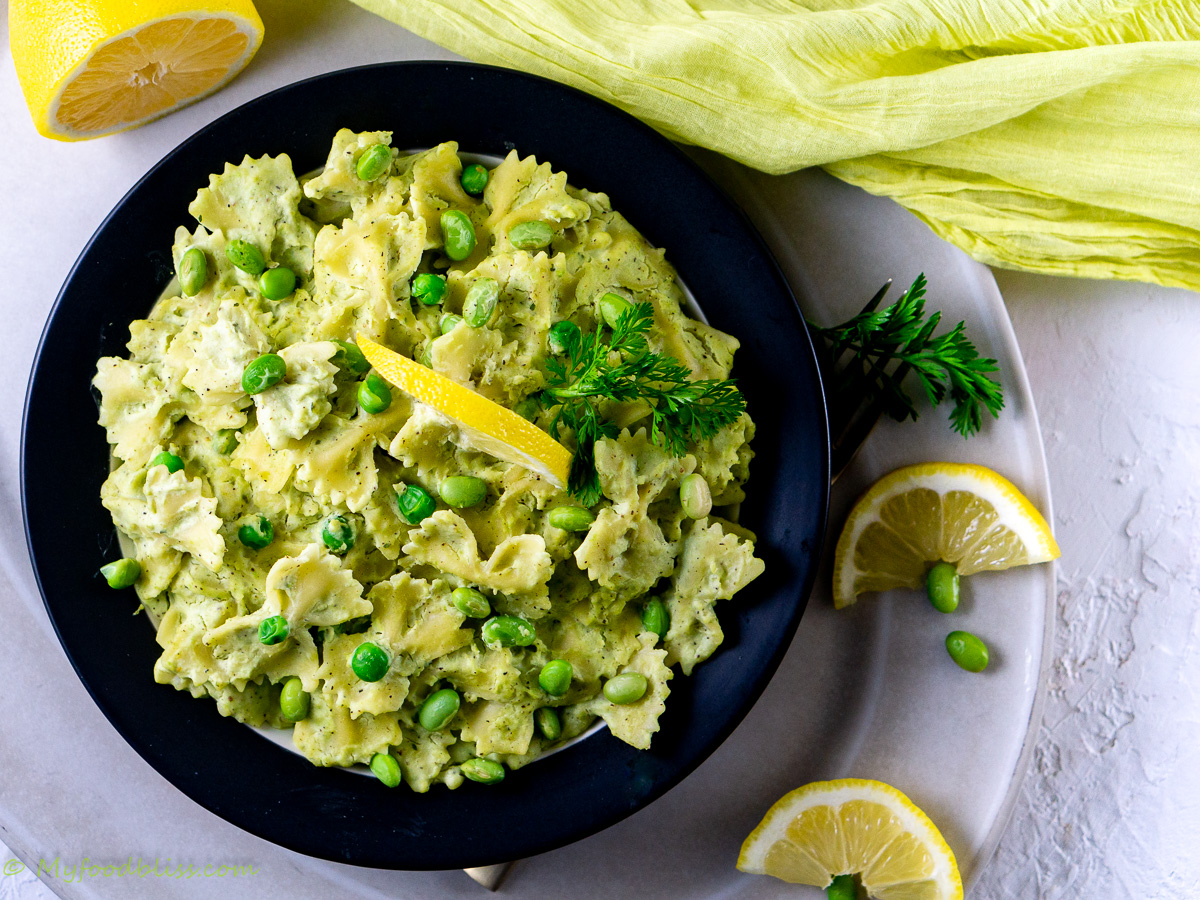Lemony Protein and Pea Pasta-Vegan
