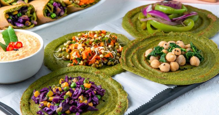 Wholesome Green Dosa Rollups- wholefood, plant based.