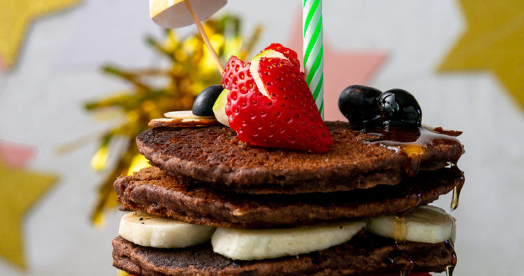Ragi Almond Chocolate Pancakes with Chia- vegan, gluten free.